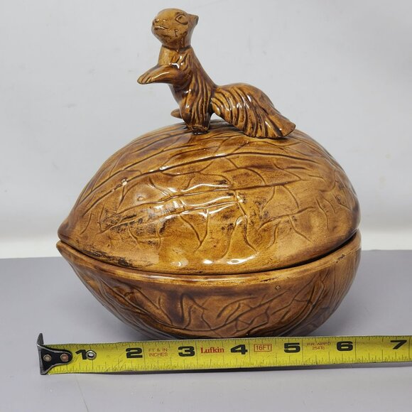 Vintage Handcrafted Holland Mold Squirrel‎ Nut Bowl With Lid - Picture 15 of 16